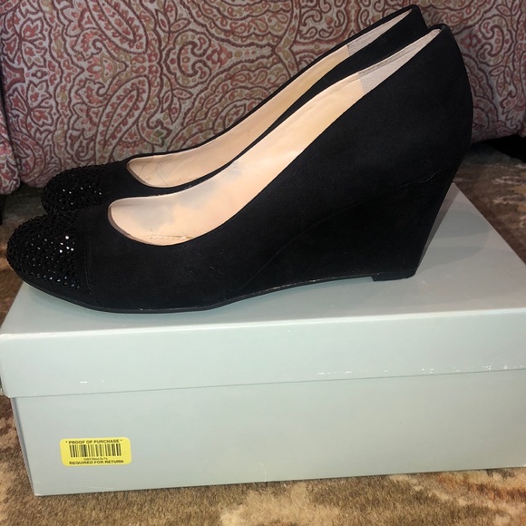 Jessica Simpson Sanora Black Suede Wedges - Picture 2 of 5